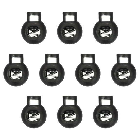 Uxcell Plastic Cord Lock, Single Hole Toggle Stopper Round Ball Shaped Adjustable Cord Stop Fastener Black