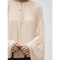 thumbnail image 2 of Apricot Pleated Chiffon Maxi Dress With Batwing Sleeves Round Neck Flowy Elegant Vacation Party Dress, 2 of 7