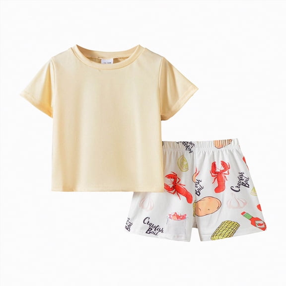 Boys Clothes Baby Boy Outfit Sets Kids Summer Cotton Cartoon Print Sleeveless Sports 6M 12M 18M 24M 3T 4T T-shirt Shorts Pajamas & Dailywear Set 2 Piece
