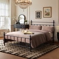 thumbnail image 5 of KATHY&BOB Full Size Metal Bed Frame with Straight Headboard, Retro Luxury Roman Column, Sturdy Heavy Duty Bed Frame with Storage Space Under-bed, Easy Assembly, No Box Spring Needed (Straight, Full), 5 of 13