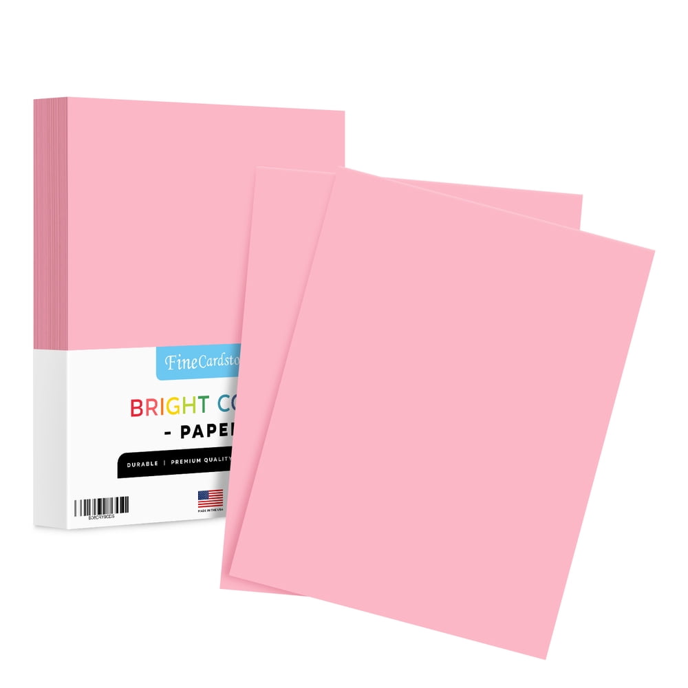 8.5 x 11" Pink Color Paper Smooth, for School, Office & Home Supplies ...