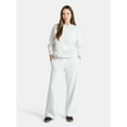 thumbnail image 2 of No Boundaries Soft Fleece Wide Leg Pants, 30” Inseam, 1 or 2-Pack, Women’s XXS-4X, 2 of 5