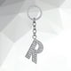 thumbnail image 3 of EeaseMX Llavero con letras del alfabeto, sencillo y elegante, de metal con diamantes de imitación, colgante para bolso, regalo de cumpleaños (letra R), 3 of 7