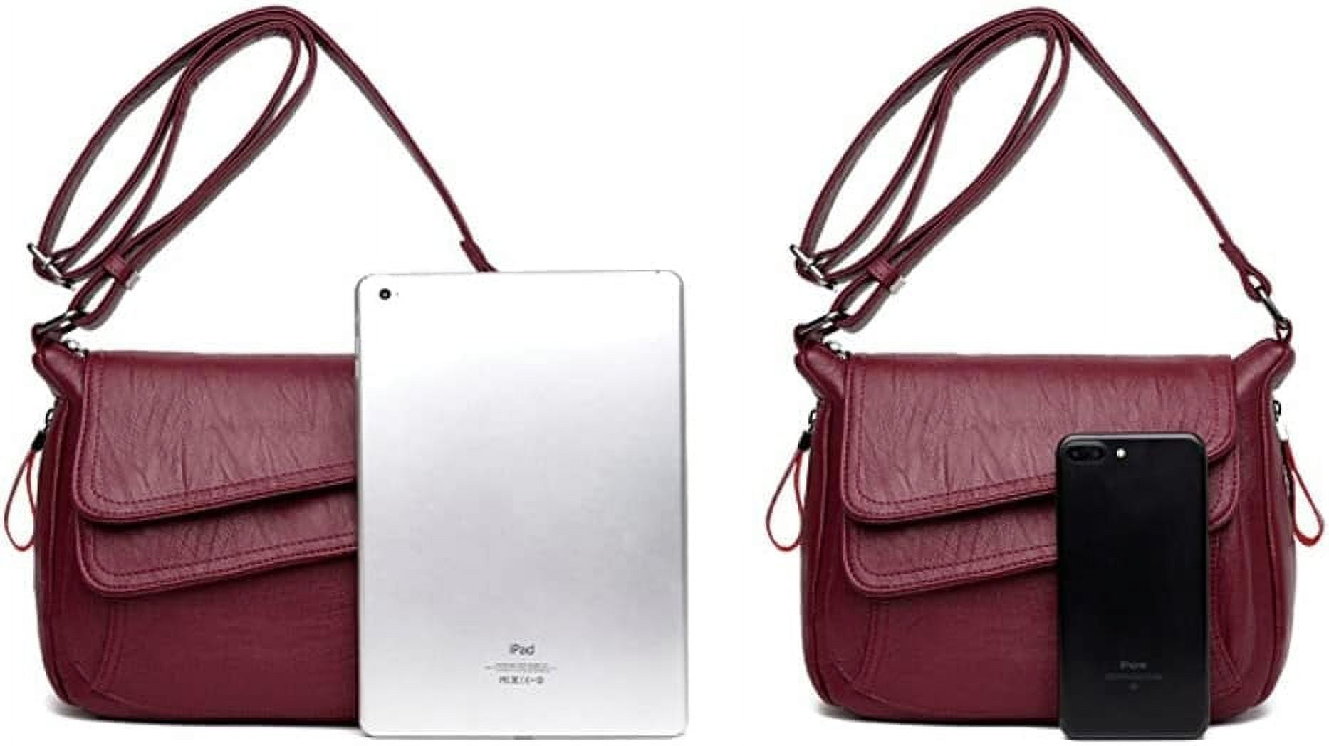 Kukuzhu Hobo Bag for Women PU Leather Shoulder Crossbody Bag Soft Small Totes Handbag Multifunction Purse Satchels