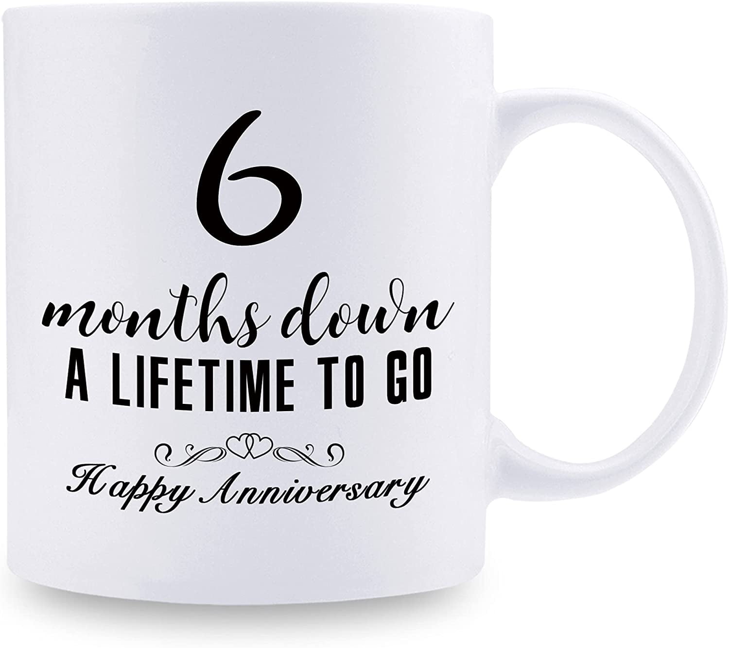 FITWICK 1 Year Anniversary Mug Gifts for Boyfriends Girlfriends with Card, One Year Dating Anniversary Mug Gift for Her Him, 1st Girlfriend