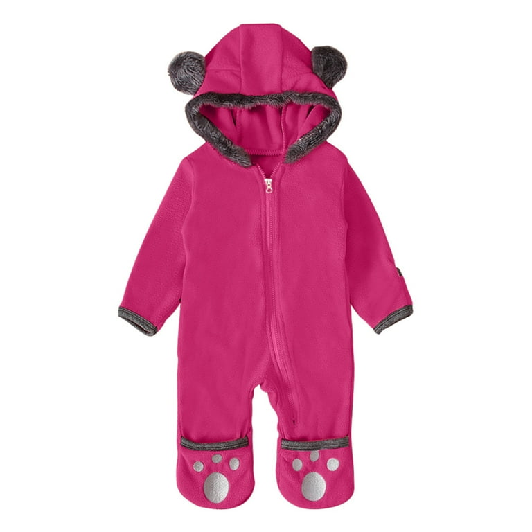 LEEy world Toddler Kids Little Girls Cartoon Solid Jumpsuit Boys Hoodie Girls Clothes Boys Coat jacket Teen Boys Winter Jacket Hot Pink