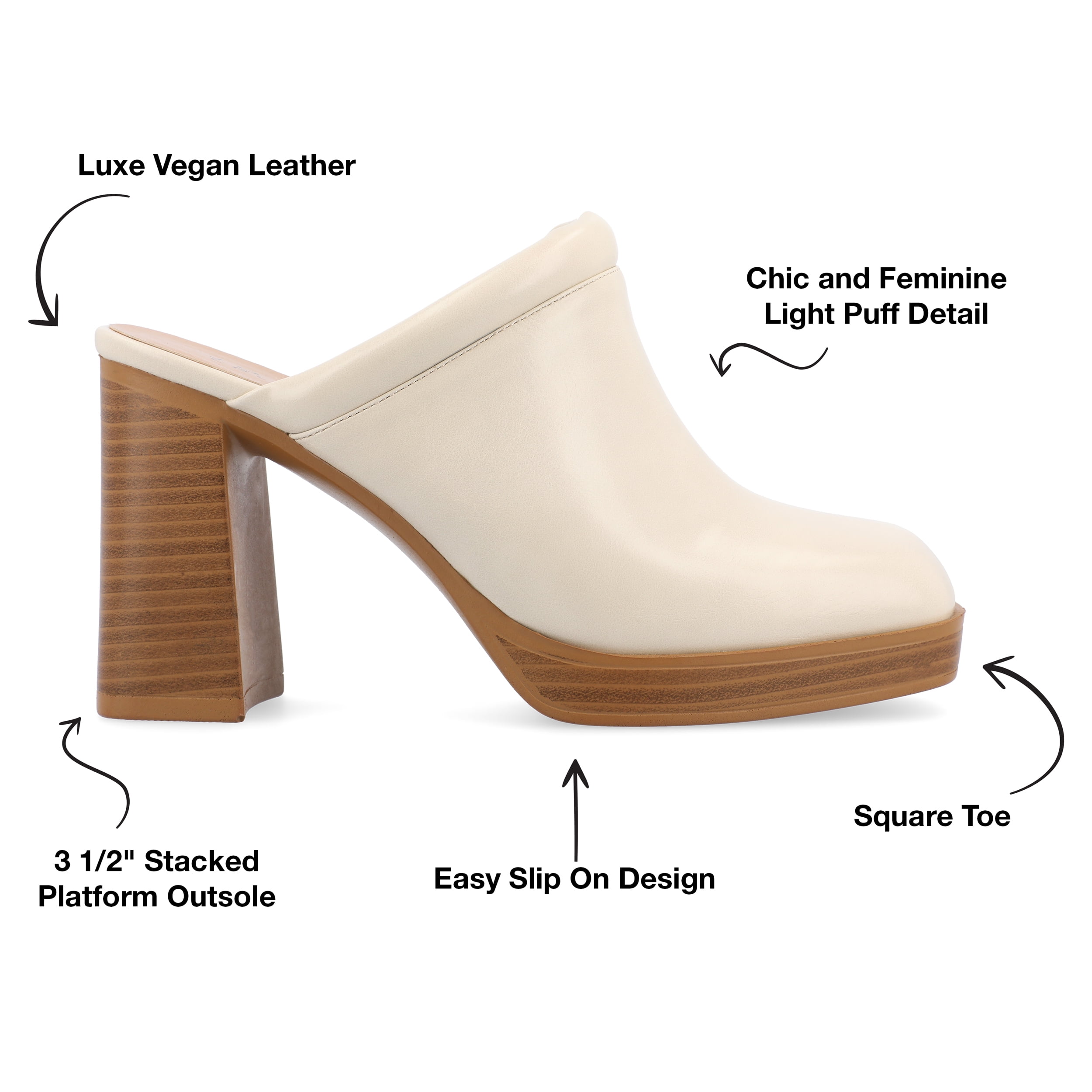 Journee Womens Izara Slip On Platform Mule Pumps
