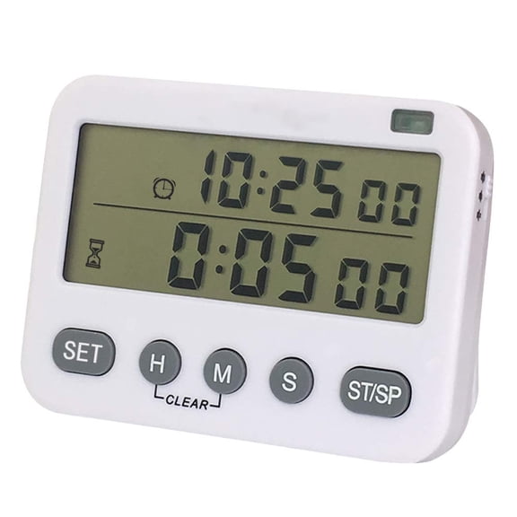 AUPERTO Digital Kitchen Timer with A 24-hour Clock, Count UP/Down Cooking Timer, Three Alarm Modes Ideal for People with Hearing or Vision Problems