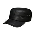 thumbnail image 1 of Men's Genuine Leather Baseball Cap Brand New Winter Warm Russian Real Leather Caps, 1 of 6