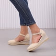 thumbnail image 2 of Dakaela Closed Toe Wedge Sandals for Women 2026 Platform Espadrilles with Adjustable Ankle Strap Non Slip Summer Dressy Beach Vacation Shoes Beige Size 8.5, 2 of 9