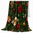 thumbnail image 2 of Artistic Pattern, Festive Holiday Scene, Warm Flannel Blanket for Living Room and Family Room with Detailed Artwork, Art Lovers Christmas Gift, Festive Home Decor, 2 of 9
