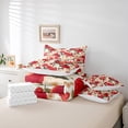 thumbnail image 6 of Feelyou Retro Romantic Rose Bedding Comforter Set 7pcs, Spring Red Flower King Bedding Sets, Vintage Western Fashion Reversible Bed Sheets, Microfiber Bedroom Decor, 6 of 8