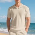 thumbnail image 2 of Waffle Polo Shirts for Men Summer Casual Short Sleeve Collared Relaxed Fit Plain Work Shirts Mens Tees, 2 of 9