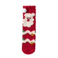 thumbnail image 3 of Fabrcox Fuzzy Slipper Socks for Women, Cute Mid-Calf Non Slip Winter Warm Casual Santa Printed Indoor Floor Socks for Home Lounging (A), 3 of 6