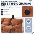 thumbnail image 3 of Aukfa 106" Sectional Sofa Deep Seat U shape Couch for Living Room, USB&Type-C Ports, 4 Lumbar Pillows, Storage Ottoman, Overstuffed Chenille, Orange, 3 of 9