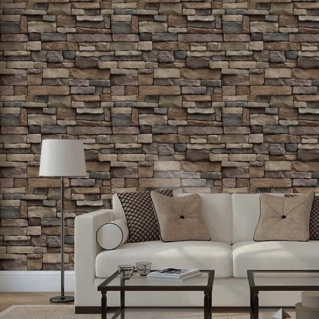 Papel tapiz DECOFILM LAJA CAPUCHINO 2 ROLLOS 0,53m X 9,5m 10m2 material de instalacion