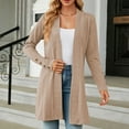 thumbnail image 2 of BiZtdJrK Dusters for Women Knit Long Sleeve Open Front Cardigans Lightweight Fashion Vacation Cardigan Sweater Khaki XXL, 2 of 9
