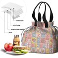 thumbnail image 4 of Pioneer Flower Floral Print Pattern Drawstring Lunch Bag Women - Drawstring Lunch Bag Insulated for Work Office - Stain-Resistant Large Lunchbags for Women with Multi-Pockets, 4 of 6