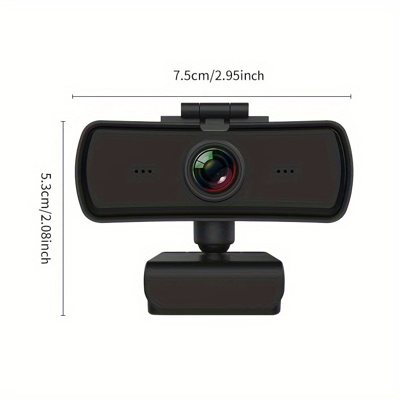 1080P/2K Webcam with Full HD, Built-in Digital Microphone, Plug and Play for Video Conferencing, Online Courses & Live Streaming