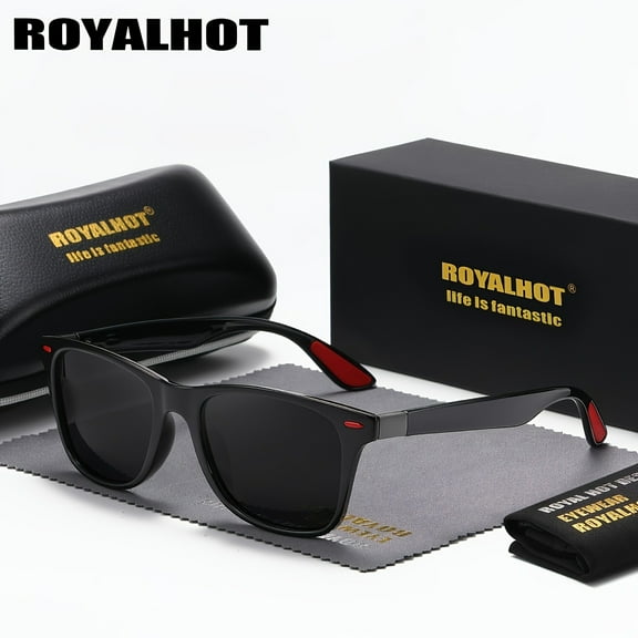 RoyalHot Unisex Polarized Sunglasses Rectangle Cosy Frame Sun Glasses Driving Glasses UV400
