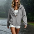thumbnail image 6 of Horkkom Windbreaker Jacket Women Zip Up Hood Rain Jacket Lightweight Hiking Outdoor Waterproof Jackets with Pockets L, 6 of 10