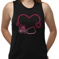 thumbnail image 2 of Heart Flowers Stethoscope Women's Muscle Tank 2X-Large Black, 2 of 5