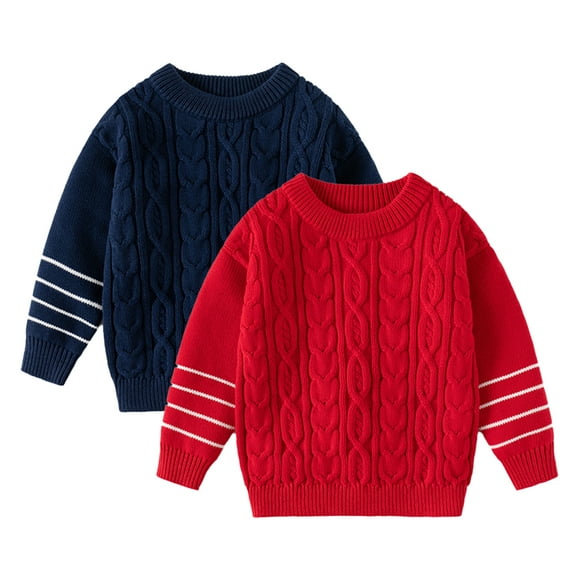Esiaerr Chandails pour Garçons Tout-Petits Couleur Unie Manches Longues Chandails d'Hiver Nouvelle Mode pour Enfants 3-8 Ans
