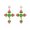 Pink, variant on Vintage Rose Cross Dangle Earrings, 14K Gold Plated Green Heart Crystal, Pink Enamel Flower and Simulated Pearl Stud, Hypoallergenic Statement Jewelry for Women for Daily Party Dating
