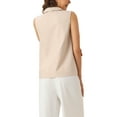 thumbnail image 3 of INSPIRE CHIC Women's Sleeveless Work Button Down Collared Linen Tops L Apricot, 3 of 6