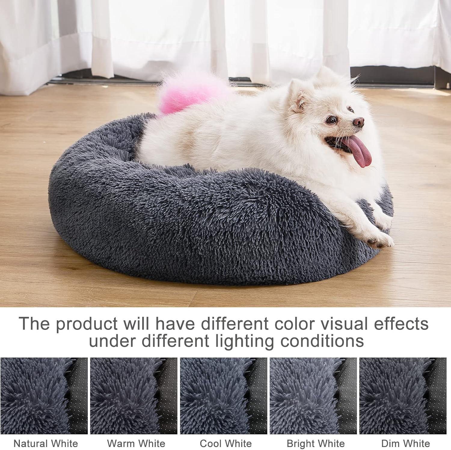 Orthopedic Dog Bed Comfortable Donut Cuddler Round Pet Beds Ultra Soft Washable Dog and Cat Cushion (20''/23''/30'') (23'', Brown)