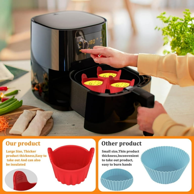 LaBlanc - 6PCS Moule Silicone Air Fryer, Plat Silicone Air Fryer, Moule Air Fryer Réutilisable