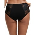 thumbnail image 2 of Unique Bargains Women's Lace Mid-Waisted Full Coverage Briefs XS Black, 2 of 6