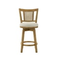 thumbnail image 3 of Armen living Isla 26 in. Amber Glow Counter Height Rubberwood Swivel Barstool with Ivory Fabric Seat, 3 of 12