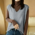thumbnail image 3 of DHFJKG Womens Sweater Vests Knitted Solid Color Sleeveless V Neck Tunic Top Pullover Loose Fit Versatile Tops, 3 of 3