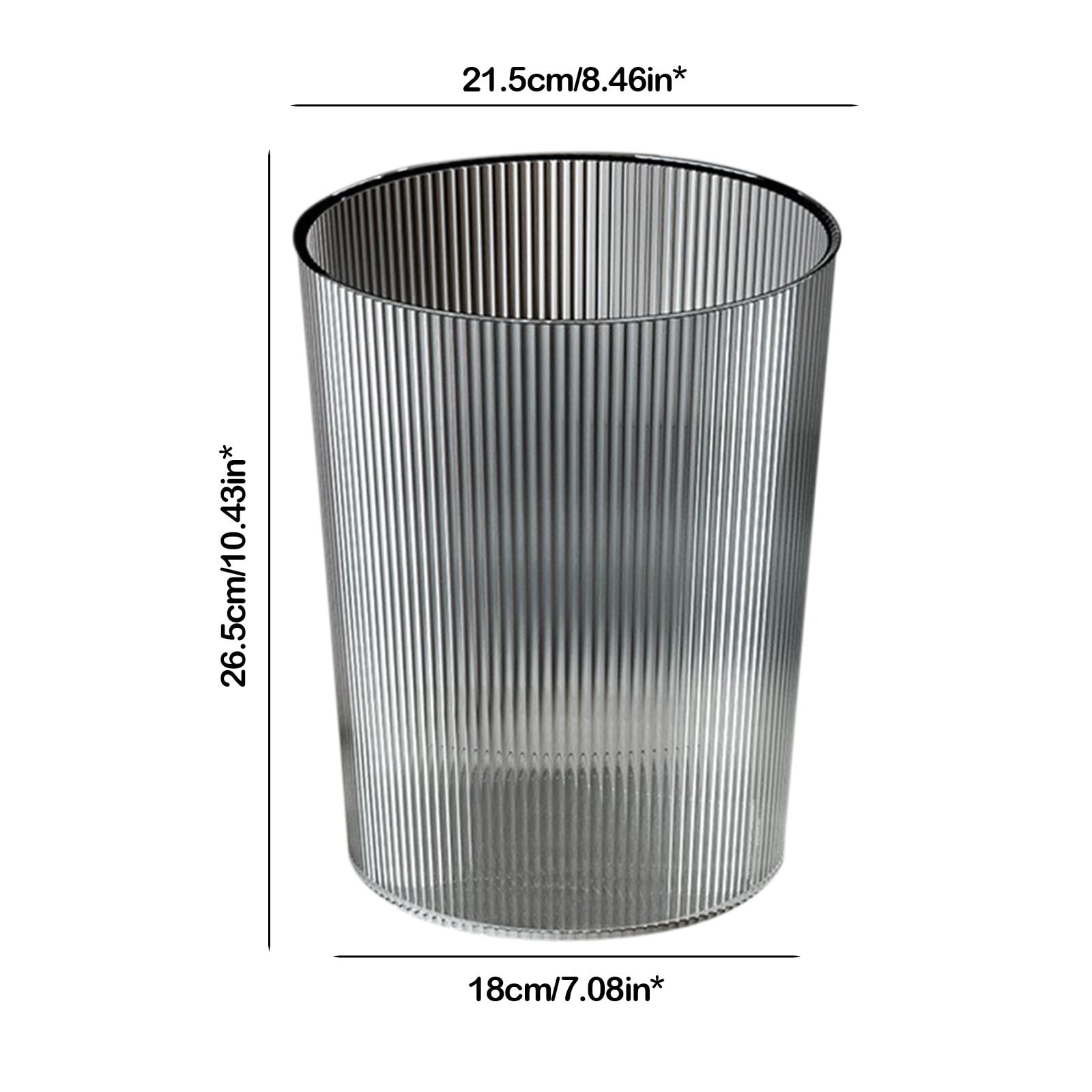 Round Plastic Small 1.7 Gallon Recycle Trash Can Wastebasket, Garbage Container Bin for Bathrooms, Kitchen, Bedroom, Home Office - Durable Plastic - Polished