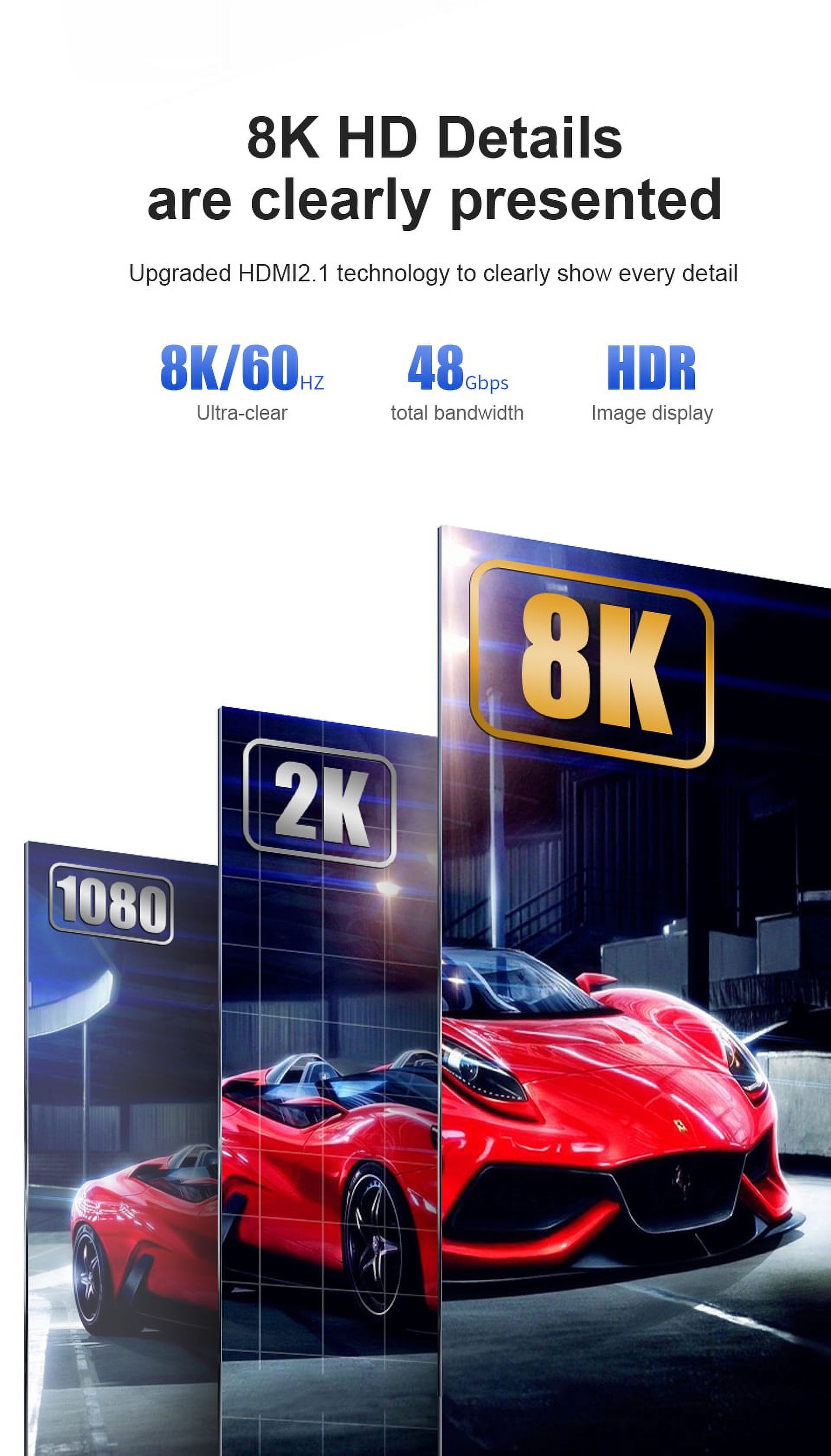 AUBEAMTO CL3 8K Fiber Optic HDMI 2.1 Cable 16Feet, Supports Ultra High Speed 48Gbps 8K@60Hz 4K@120Hz Dynamic HDR, eARC,ARR, Dolby Atmos, Compatible with PS5/Xbox Series X/Apple TV 4K, Roku/Samsung