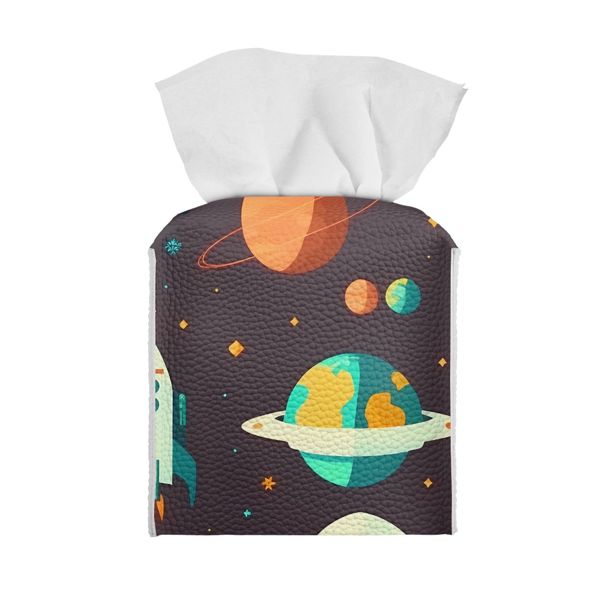 JINMUZAO Print WaterProof Square Tissue Box Cover Reusable PU Leather Tissue Box Holder