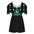 thumbnail image 4 of Usmixi Summer Tee Shirt for Women Women's Cold Shoulder Tops Empire Waist Top Western Ethnic Diamond Print Short Sleeve Shirts Casual Blouses Tunics Army Green m, 4 of 5