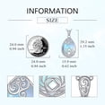 thumbnail image 3 of Sterling Silver Moonstone/Abalone Shell/Turquoise Filigree Teardrop Necklace Jewelry for Women, 3 of 10