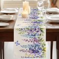 thumbnail image 3 of Table Runners 108 Inches Long Dress Scarves, Purple Spring Floral Farmhouse Coffee/Dining/Kitchen Table Runner for Living Room, Butterfly Weeping Watercolor Botanical 13x108 Inch, 3 of 9