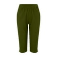thumbnail image 3 of Capri Pants for Women 2025 Solid Color Lightweight Straight Leg Casual Loose Capris with Pockets Womens Cropped Pants, 3 of 5