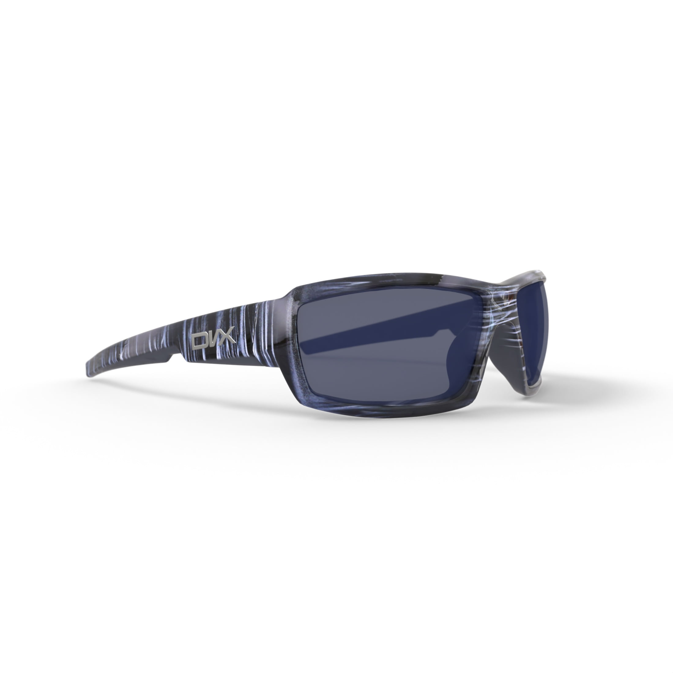 DVX Detour Sport Prescription Sunglasses, Grey Lenses/Black & White Streak Frame, OSHA Compliant ANSI Z87.1