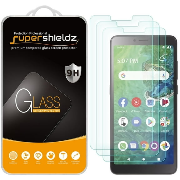 [3-Pack] Supershieldz for Alcatel TCL A2 (A507DL) Tempered Glass Screen Protector, Anti-Scratch, Anti-Fingerprint, Bubble Free