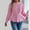 Pink, variant on EchfiProm Womens Pink Tops Fall Loose Pullover Crew Neck Long Sleeve Solid Sweater for Ladies Dress Hem