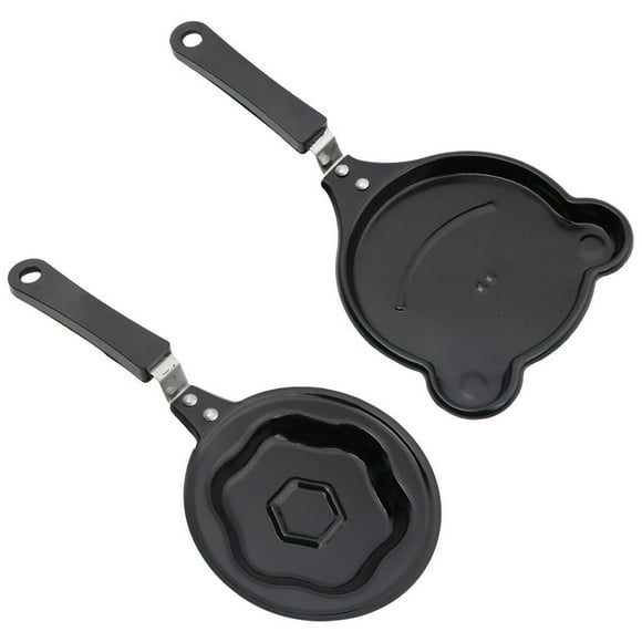 LOVEVER2 Pcs Non-stick Cooking Pan Mini Omelette Flip and Pancake Mold Waffle Maker Cartoon Child