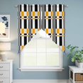 thumbnail image 6 of Swag Curtains Valances for Windows, Yellow Black Squares Short Kitchen Window Curtains Over Sink, Abstract Geometric Art Cafe Curtains Panel Set Of 2,Rod Pocket, 63 Inches Length, 6 of 9