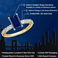 thumbnail image 2 of Gem Stone King 14K Two Tone Gold Blue Created Sapphire and Lab Grown Diamond Engagement Ring for Women | 2.22 Cttw | Emerald Cut 8X6MM | Gemstone September Birthstone | Available in Size 5,6,7,8,9, 2 of 6