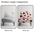 thumbnail image 5 of ZIATUBLES Armless Chair Slipcover Non-Slip Armless Accent Chair Slipcover Removable Stretch Spandex Machine Washable Modern Furniture Protector, Pink Black Cow Print Beige, 5 of 7