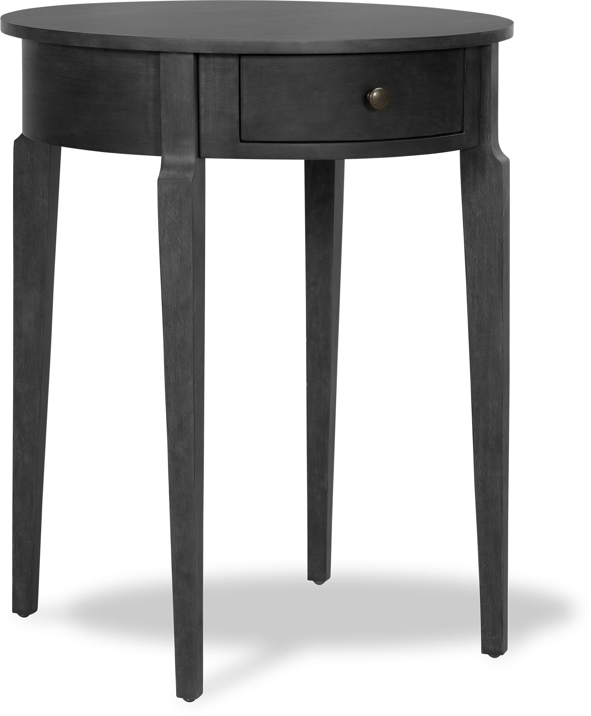 Finch Thaddeus Traditional Round Accent End Table with Storage Drawer ...
