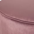 thumbnail image 3 of Noble House Krause Velvet Swivel Ottoman, Blush and Gunmetal, 3 of 6